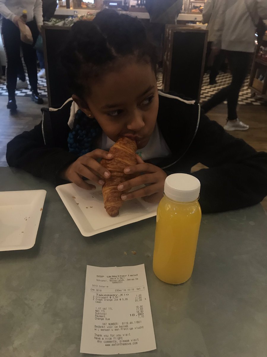 Wow <a href="/jamieoliver/">Jamie Oliver</a> how is it possible we have to pay euro 19,90 for 2 croissants and 2 orange juices?? #dissapointed <a href="/Schiphol/">Amsterdam Airport Schiphol</a>