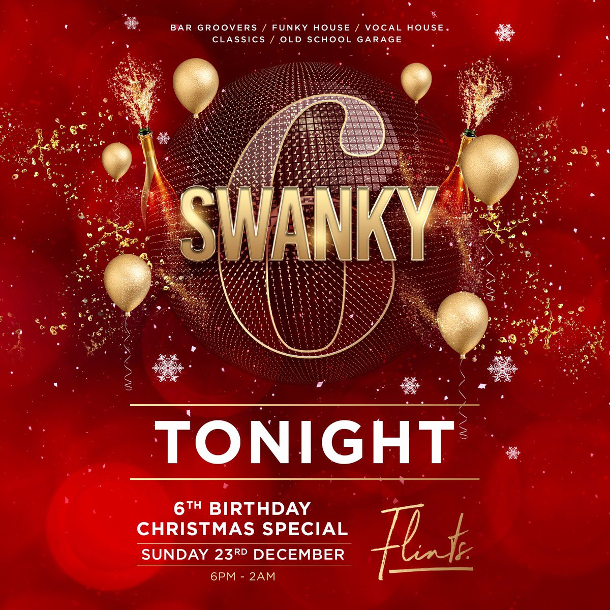 SwankysEvents's tweet image. At last it’s here it’s all about SWANKY tonight! From 6 @flintsbarmg you can pay on the door, smart dress please x