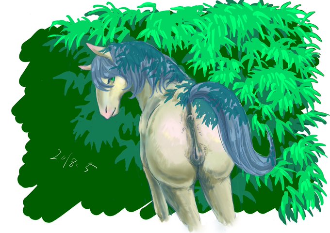 これはiPadで初めて描いた馬んこ 