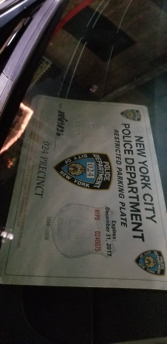 This  #placardperp is still parking illegally in the same No Standing zone with that altered, expired  @NYPD24Pct placard and expired  @nysdmv safety inspection. #placardcorruption  @HowsMyDrivingNY NY:HUC4836