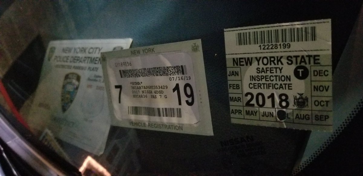 This  #placardperp is still parking illegally in the same No Standing zone with that altered, expired  @NYPD24Pct placard and expired  @nysdmv safety inspection. #placardcorruption  @HowsMyDrivingNY NY:HUC4836