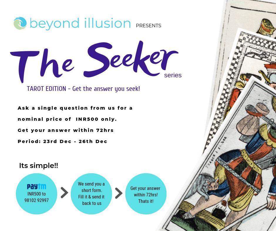 Beyondillusion1's tweet photo. Come....Those who seek!! A rare chance to ask and get your answer... We are #byyourside.
#TheSeeker
#beyondillusion https://t.co/thupA4oeBt