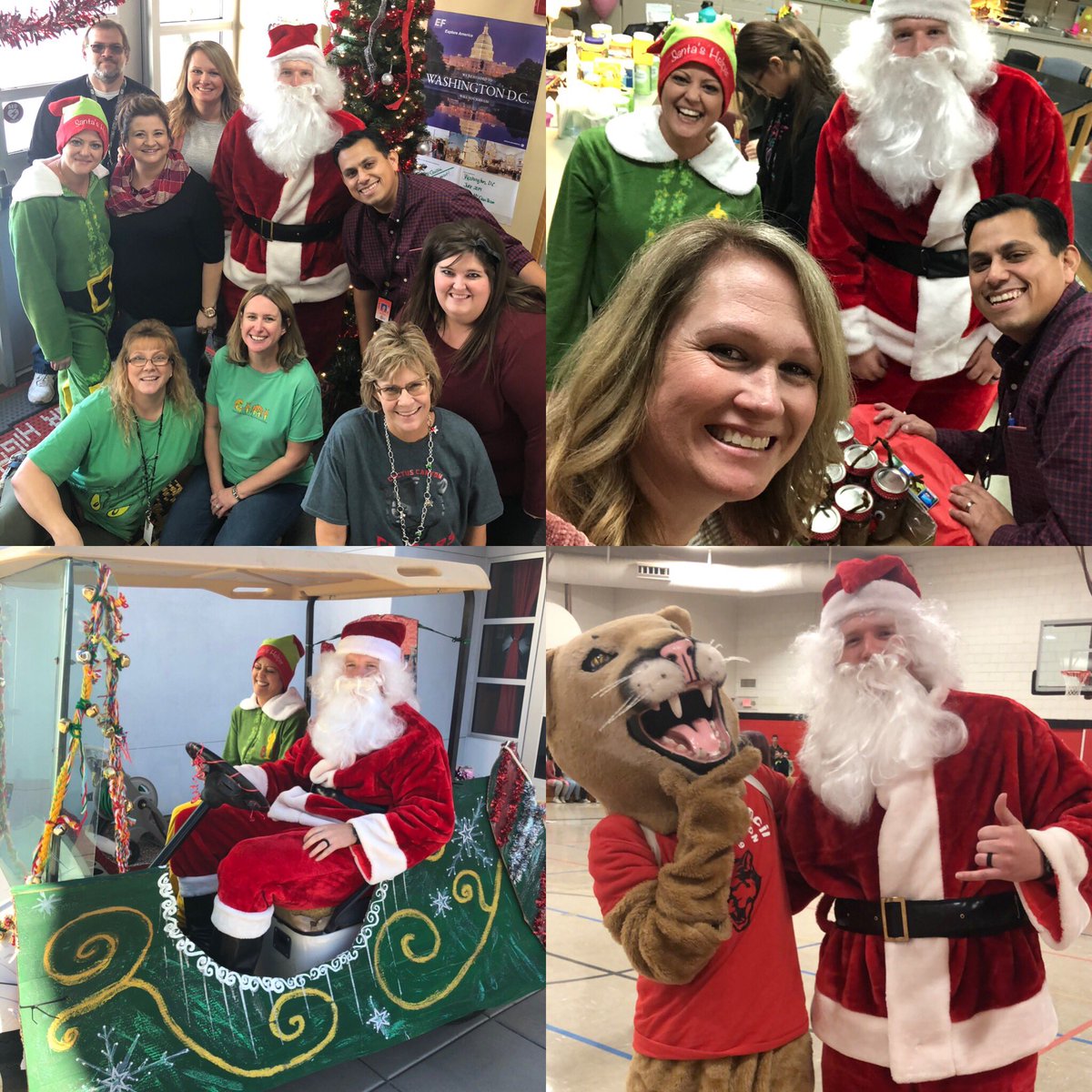 ccastelhano's tweet photo. Santa made a guest appearance at our spirit assembly and delivered treats to staff this week! #ccjhCougarPride #AJUSDwhateverItTakes https://t.co/EO3cCAYQdA