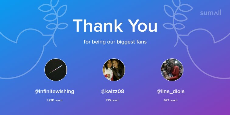 ailecec0929's tweet photo. Our biggest fans this week: @infinitewishing, @kaizz08, @lina_diola. Thank you! via https://t.co/FnqgVhayuV https://t.co/0IUHT3adjB