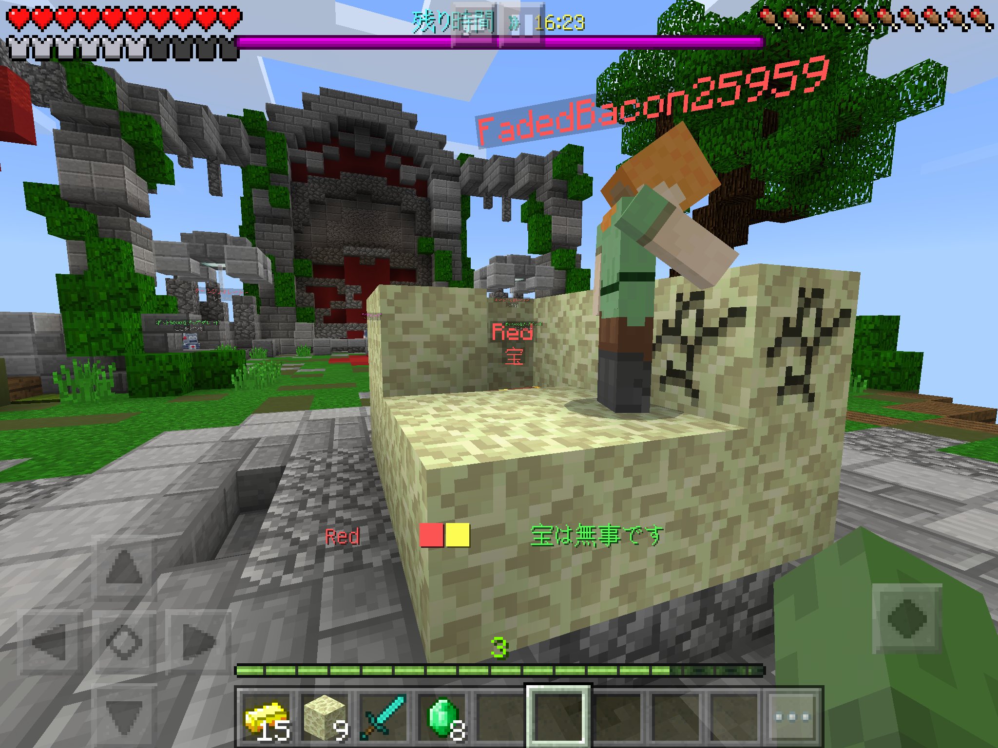 Kokidesu 宝の周りを壊すアホな奴 マイクラ マイクラpe マイクラ宝戦争 T Co Jiezyqwbge Twitter