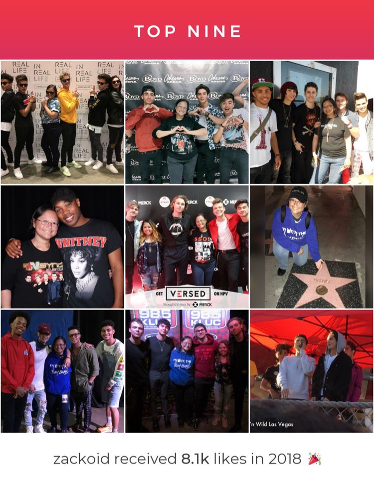 Zackoid's tweet photo. Well my #TopNine2018 via Instagram 😊 #IRL #MidnightRed #5SOS #4thAve #NsyncStarCeremony https://t.co/EFLmoEsaGN