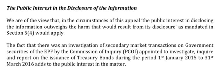 VRlawSL's tweet photo. Order of the #RTI commission - directing @CBSL to release info on its investments of #EPF funds in the gvt securities market (in 2015 and 2016): https://t.co/Mucg0boglN
#lka #apesalli
Key extracts of the order (on the info requested, and the public interest value of the info): https://t.co/dquzBYXofS