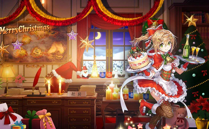 あとかんぱにのクリスマスイベントに一枚描かせていただいております。 