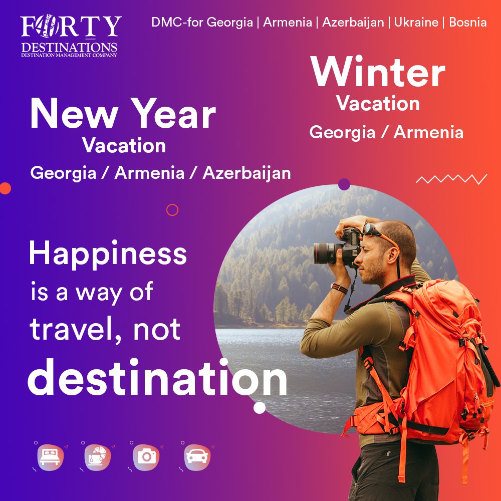 FortyTravels's tweet photo. New Year &amp; Winter Vacation in Georgia, Armenia &amp; Azerbaijan!
#FortyDestinations #traveler #agents
Forty Destinations - Experts @ Low Cost.
Call us now at 0559966554 and start selling.
#tourism #NewYear #vacation #travel #winter #Motivation https://t.co/6mkJQsAknC