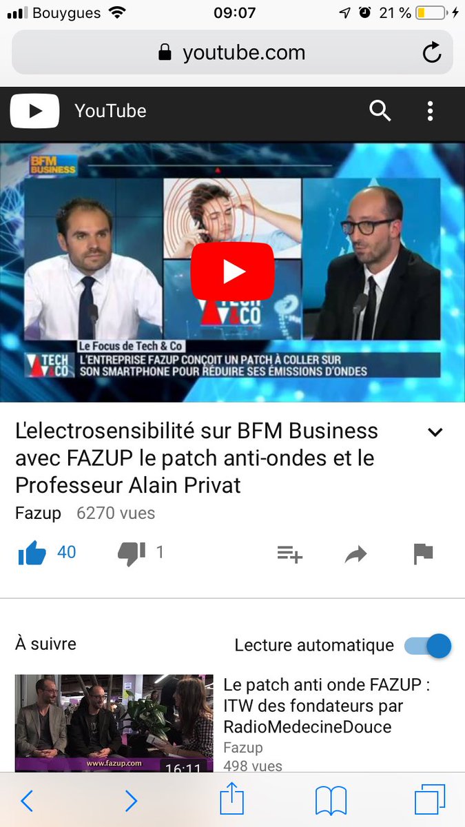 DetoxDigitale's tweet photo. L'electrosensibilité sur BFM Business avec FAZUP le patch anti-ondes et ... https://t.co/bWRKEyoHt1 via @YouTube https://t.co/YVyWJp5PLW