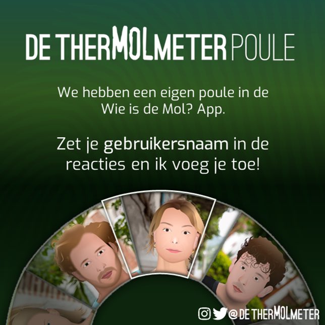 de_therMOLmeter's tweet photo. Reageer je gebruikersnaam en ik voeg je toe aan de poule! #wieisdemol #widm #wieisdemol2019 #widm2019 #moltalk #widmapp #poule https://t.co/KJjVliCCag