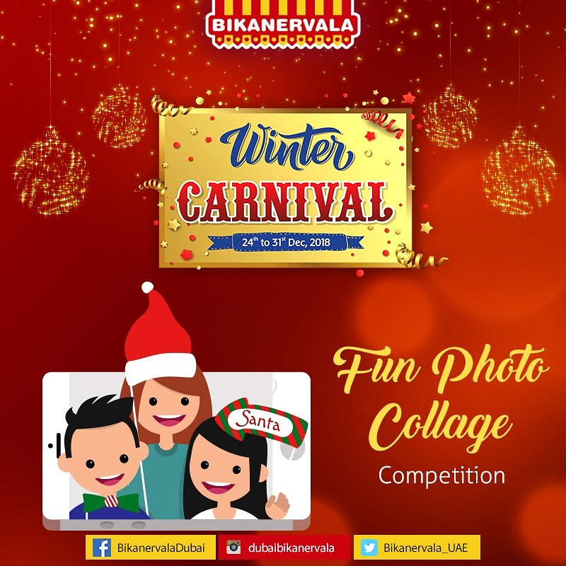 Bikanervala_UAE's tweet photo. Share a funny photo collage of your kids and win exciting prizes from favorite Bikanervala!
#BikanervalaDubaiWinterCarnival #collagecontest #staytuned https://t.co/BOhEelOlZi