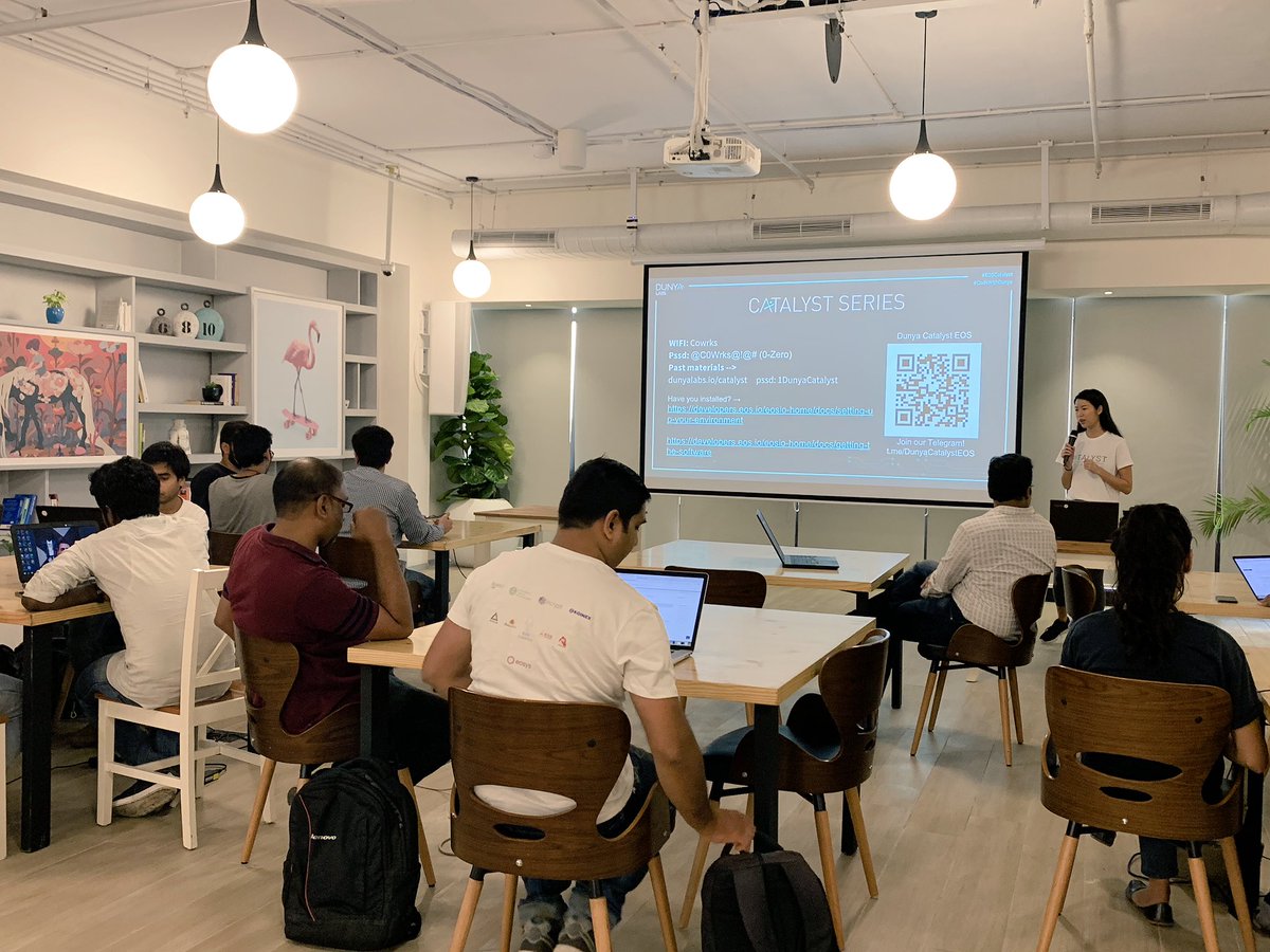 DunyaLabs's tweet image. Grace Guo, Our Head of Business Development, kicks off the Catalyst Series Workshop! Glad to see so many new and familiar faces with us today! @1GraceGuo @_duxfemina_ @SrikarVaradaraj #CodeWithDunya #CatalystSeries #EOS #Decentralization