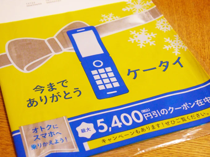 ガラケーを終わらせようとする手紙が送られてきたけどまだ粘ります。 