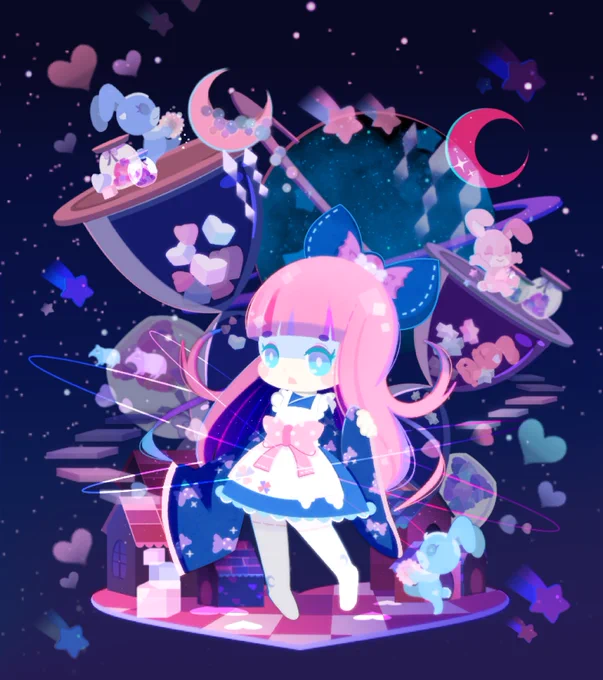 #私を布教して 
#絵描きさんと繋がりたい
ゆめかわいいイラスト大好きです?
夜空を舞台にピンクとお菓子とぬいぐるみと女の子をよくテーマにして描いてます(*'▽') 