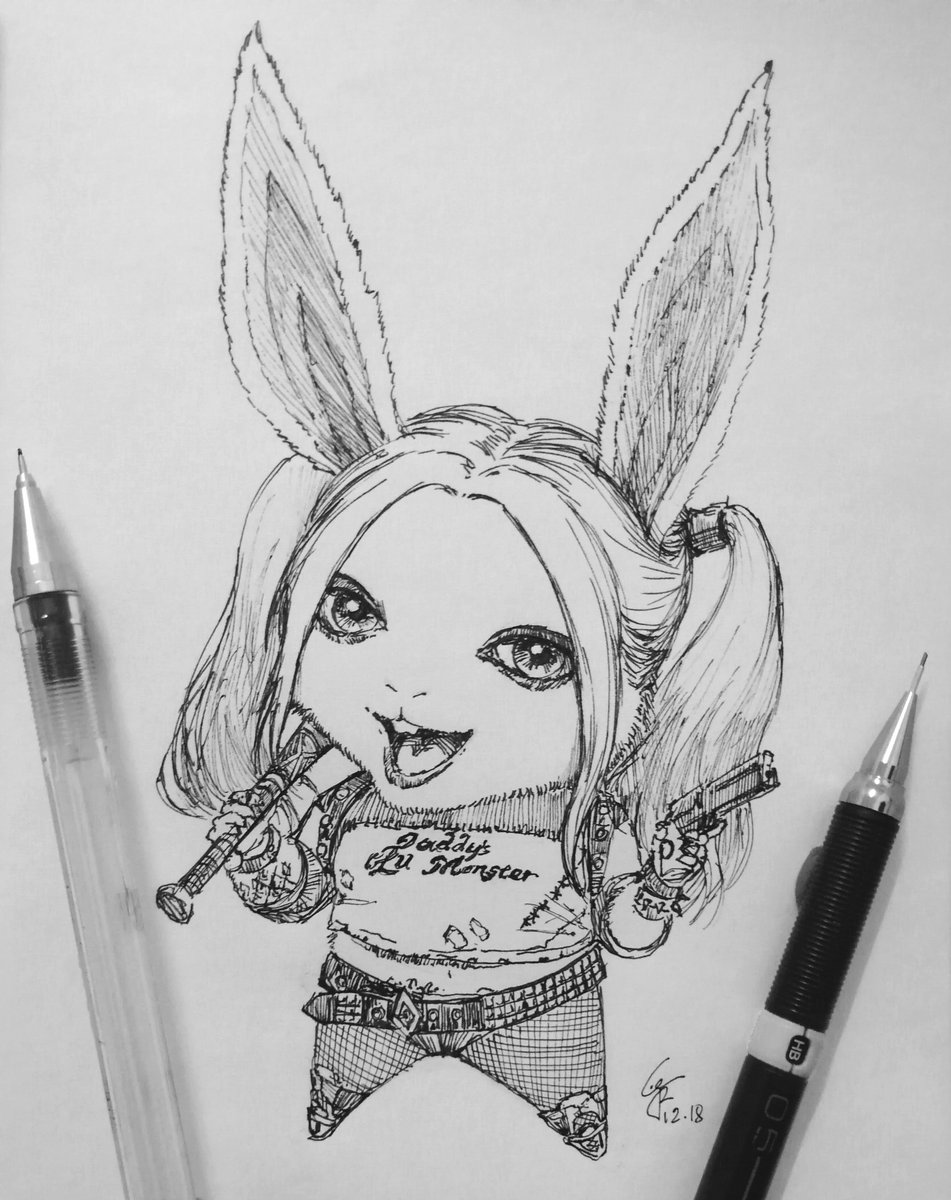 wyvinz's tweet photo. Rarley Quinn
#2018357
#art #design #drawing #sketch #practice #dailysketch #dailydrawing #bw #blackandwhite #withreference #gtechpen #mechanicalpencil #rabbit #cosplay #superhero #dc #dccomic #suicidesquad #harleyquinn
https://t.co/LgWzzJ745H
https://t.co/ywDjP23lM3 https://t.co/nJYJYgLoxH