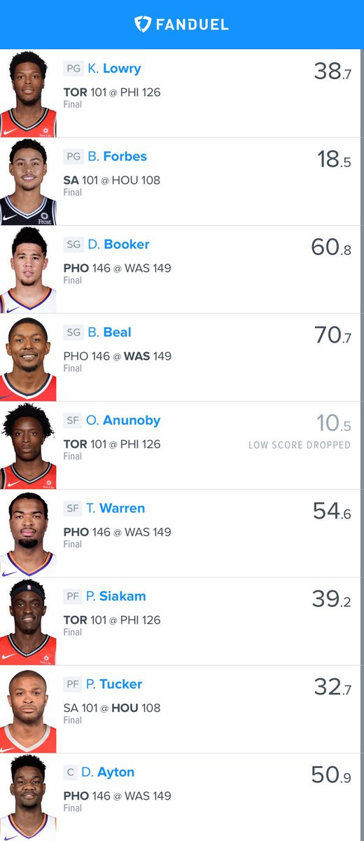 Burnerr34's tweet photo. Another night of heat🔥... 5 straight nights of cash 💰 HMU if interested in winning some money.. SWEEPED THE WEEK 🧹 #DFS #Fanduel #FireLineups #StraightCashHomie https://t.co/BVnfeS2JNl