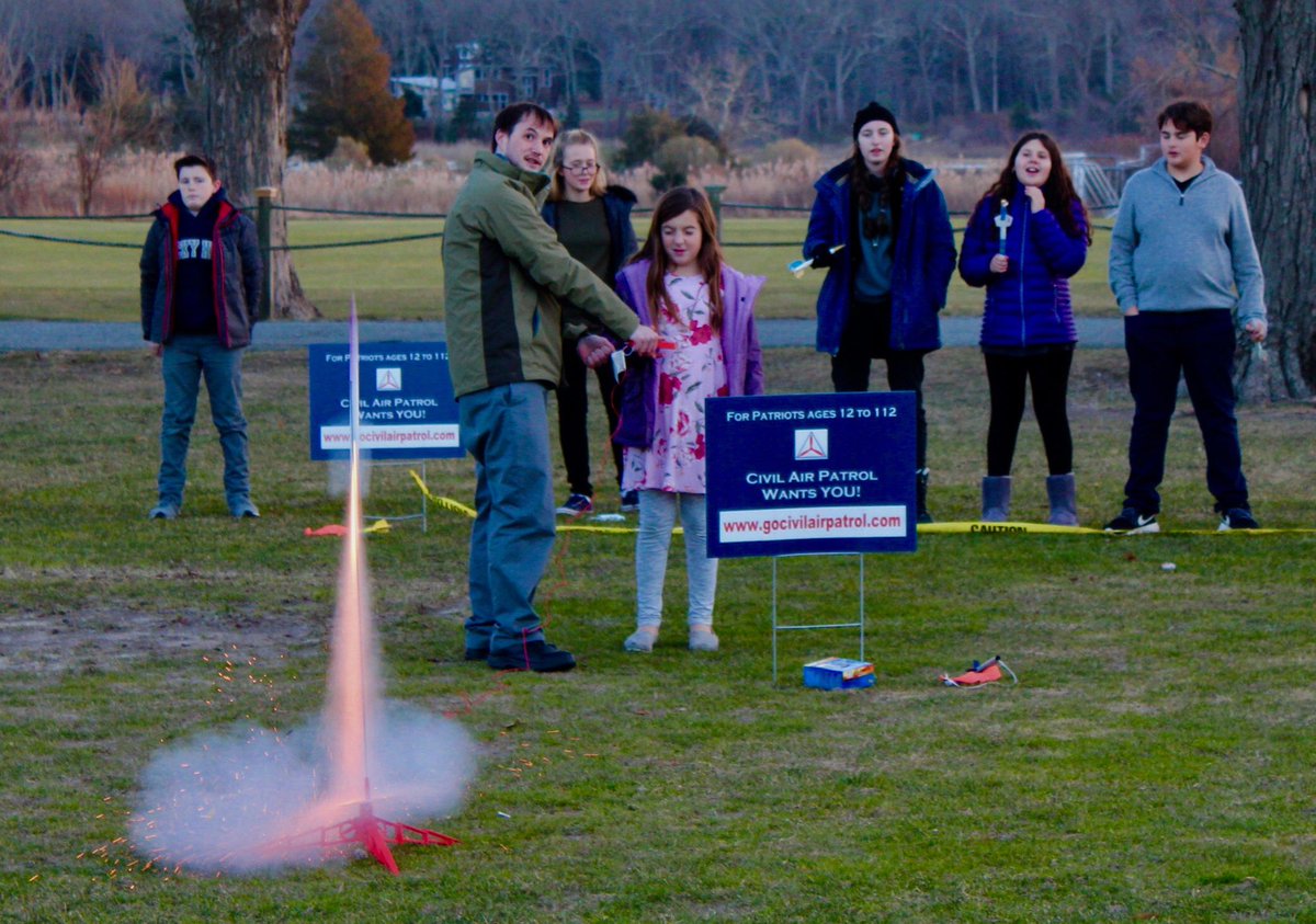 RIWGAE's tweet photo. Liftoff! 
Members of the South County Composite Squadron and students from Rocky Hill School had a great time launching their rockets. Learn more about CAP's external aerospace education programs at https://t.co/Mg2Baa2U2b #RI https://t.co/5Ofbevhp2p