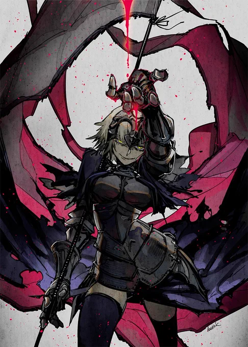 2年ほど前にあずさん本のゲストで描かせてもらったオルレアンの邪ンヌ #FGO 