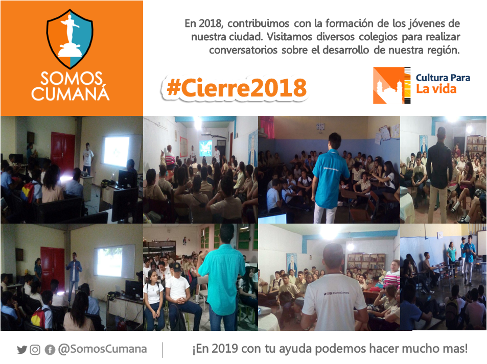 SomosCumana's tweet photo. #Cierre2018
En 2018, contribuimos con la formación de los jóvenes de Cumaná, para que puedan ampliar sus esquemas mentales y ver oportunidades de desarrollo para nuestra región. 👍
😀 En 2019, con tu ayuda podemos continuar trabajando por nuestra ciudad
#PorTuCalidadDeVida ✅ https://t.co/NtpeK5taix