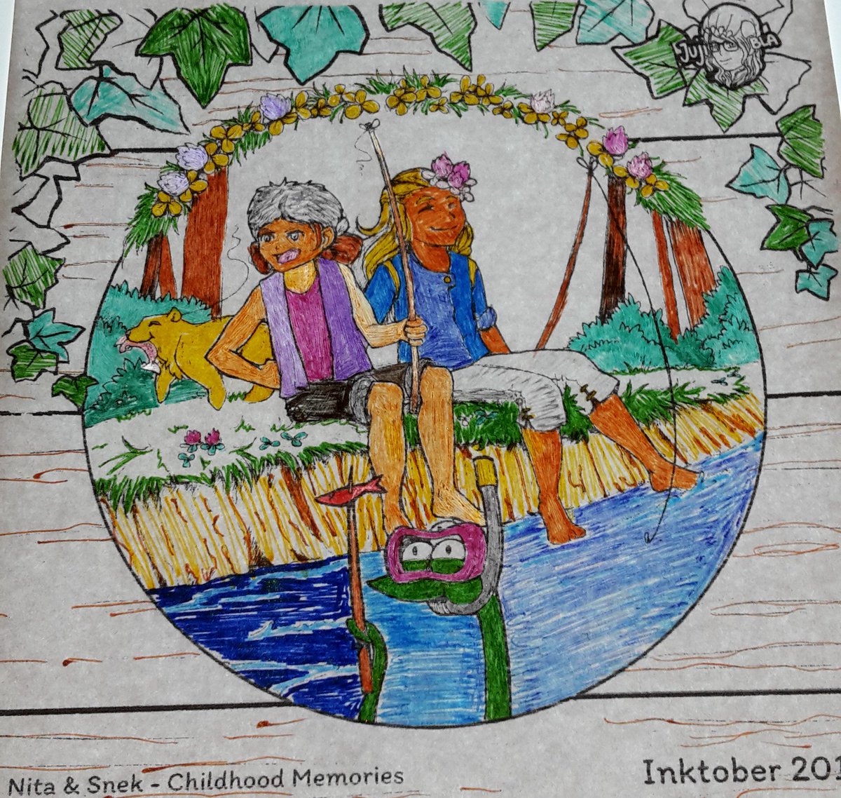 sternianna's tweet photo. #Inktober Malbuch von @JujiBla mit Motiven zu @JuVenturesGame #JuColor #relax #Adventskalender wegen der Glitzergelstifte 2 Bilder https://t.co/p5nZXlam09