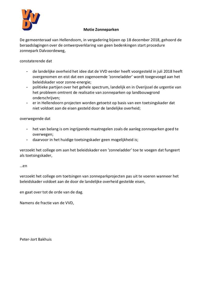 vvdhellendoorn's tweet photo. Helaas is onze motie om het beleidskader wind- en zonne-energie aan te scherpen, weggestemd. Een gemiste kans! https://t.co/Pe9e6jrC7D