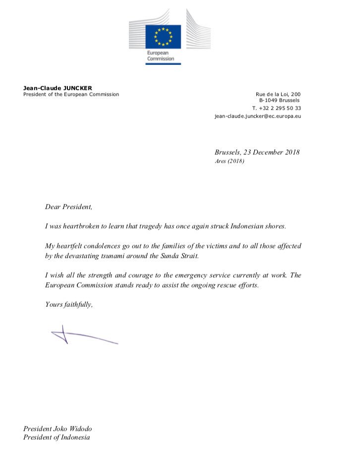Jean-Claude Juncker (@junckereu) on Twitter photo I wish strength and courage to the emergency service currently at work after the devastating tsunami around the Sunda Strait in #Indonesia. The <a href="/EU_Commission/">European Commission</a> stands ready to assist ongoing rescue efforts. <a href="/jokowi/">Joko Widodo</a> I wish strength and courage to the emergency service currently at work after the devastating tsunami around the Sunda Strait in #Indonesia. The <a href="/EU_Commission/">European Commission</a> stands ready to assist ongoing rescue efforts. <a href="/jokowi/">Joko Widodo</a>