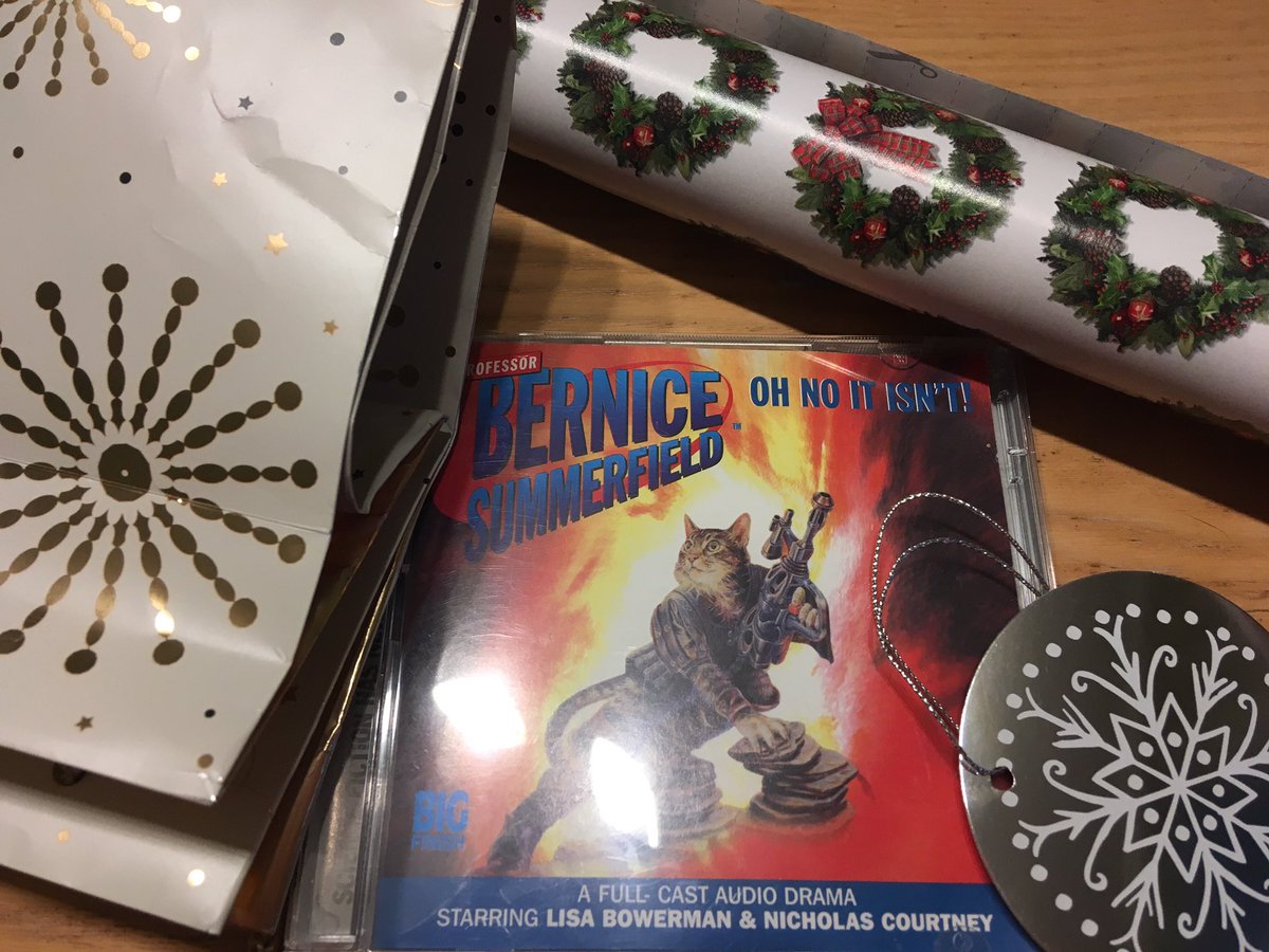 RealGeorgieGirl's tweet photo. My own Christmas tradition. Wrapping presents while listening to the fab #OhNoitIsnt! @bigfinish @Markgatiss @BriggsNicholas @Paul_Cornell
With the great Nicholas Courtney as Wolsey the cat - #GoodFact
@StevePowner
@DarkMarkReturns
@50dw50
@TygerWhoCame2T @onenickhancock https://t.co/JBlFrP2fZx