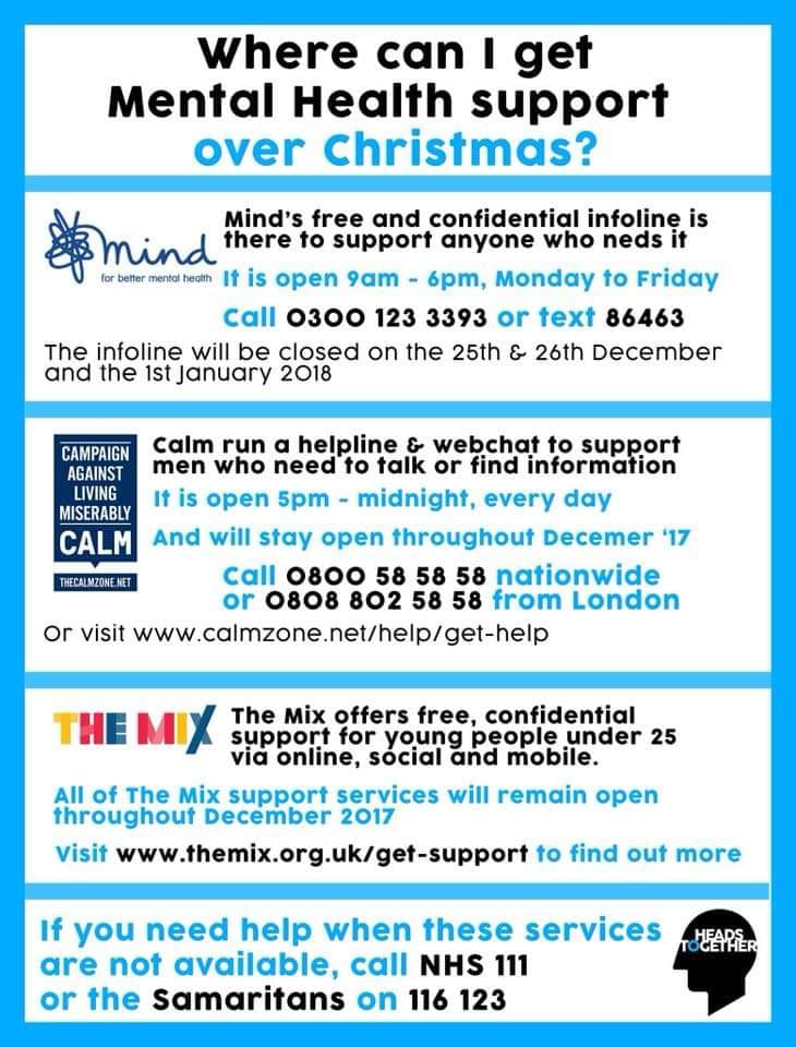 HoHRIltd's tweet photo. In case anyone needs mental health support over the festive period. Big thanks to #HandsoffHRI campaigner @AllisonMaclean2 for this. 
#MentalHealthAwareness https://t.co/KWTYvq35uI
