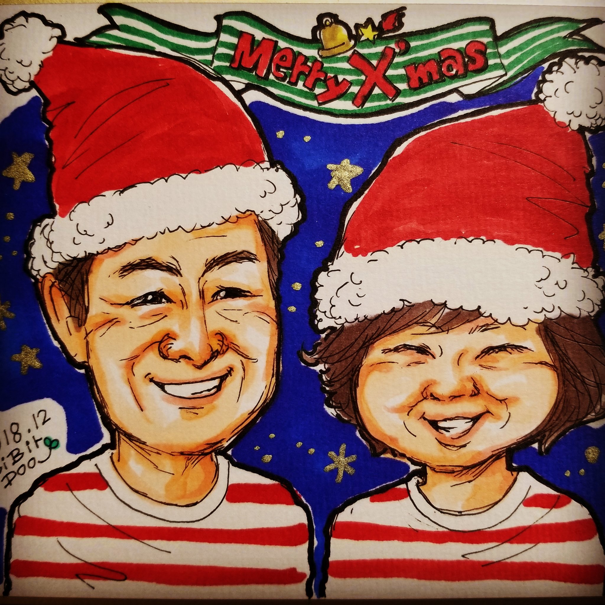 ビバドゥ Pa Twitter お義父様とお義母様へ クリスマスのプレゼントに 似顔絵をオーダーしていただきました サンタさんの帽子をかぶせて というミッションでした 素敵なお嫁様 ありがとうございました クリスマス プレゼント 義両親 サンタの帽子 素敵なお嫁さん