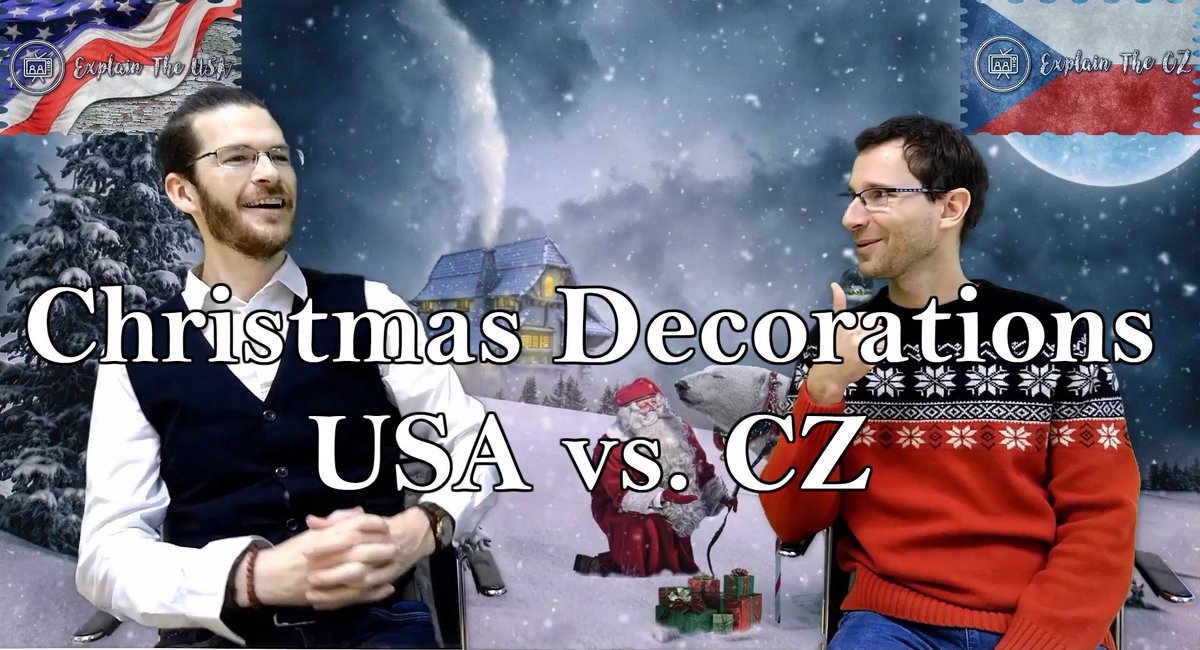 NEW VIDEO!  #Christmas decorations in the #USA vs #CzechRepublic! How many traditions do you know?  
--> bit.ly/2RfXRTx 

#ChristmasTimeIsHere #Czechia #AmericanChristmas #Vanoce #VeseleVanoce #ChristmasDecorations 
<a href="/LostInTheUSA1/">Lost In The USA 🇺🇸</a> <a href="/VisitUSA/">Visit USA</a> <a href="/25Days/">25 Days of Christmas</a>
