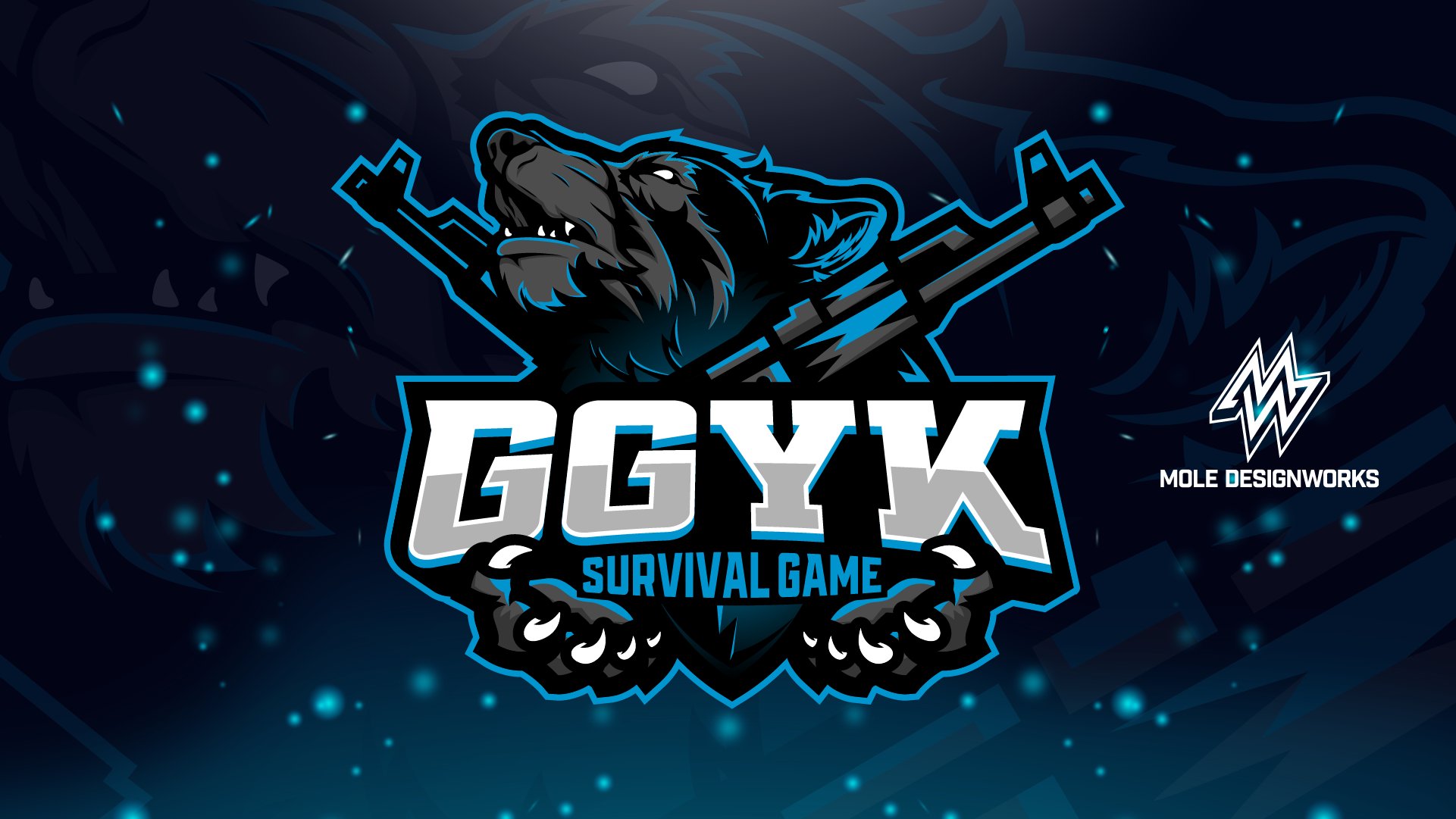 もぐら Ggyk様チームロゴの制作を担当しました オーダー グリズリー 銃 黒 青 ありがとうございました T Co Ai5qceexaw Twitter
