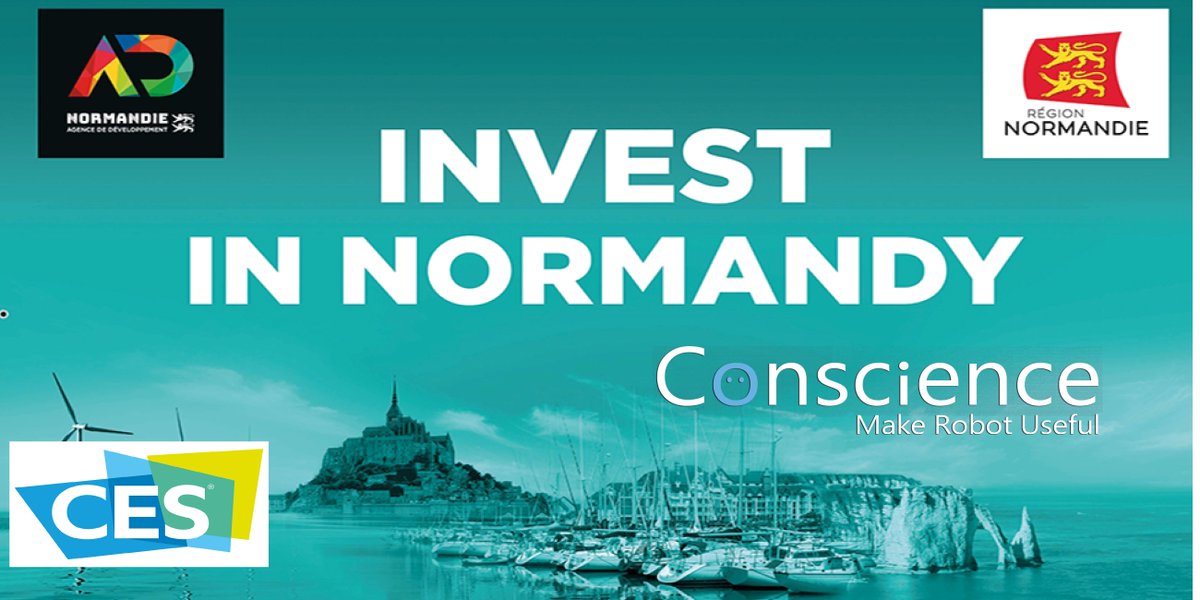 ADNormandie's tweet photo. @ConscienceOnAir partira du 7 au 11 janvier @CES, Las Vegas. #ConscienceRobotics, système clé-en-main intégrant une #IntelligenceArtificielle permettant aux #robots d’être #autonomes @LaFrenchTech @businessfrance , Partenaires : @n_w_x @LePoleTES @normandyFT @CCI_inter_nie https://t.co/5c6hjSqEQD