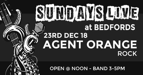 BedfordsNorwich's tweet photo. Today - #SundayLiveXmasSpecial - Agent Orange - 3-5pm!!! https://t.co/aTSZrvbjSJ