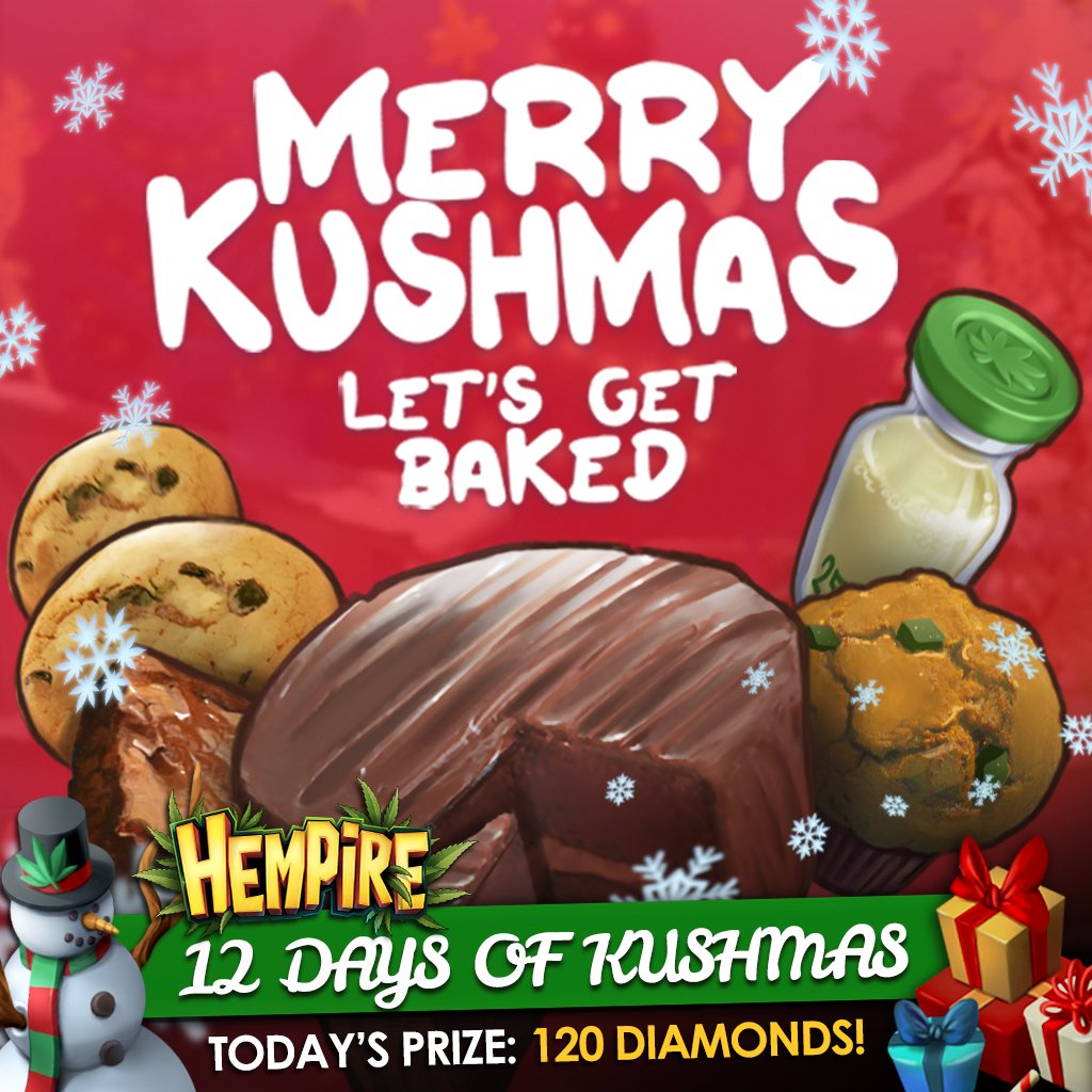🎅 On the Twelfth Day of Kushmas,
🎅 My Hempire gave me a chance to win,
🎅 120 Diamonds...

...if I reshare this Kushmas Card with my buds!🎄

❄️Winner chosen tomorrow!❄️ #12DaysOfKushmas