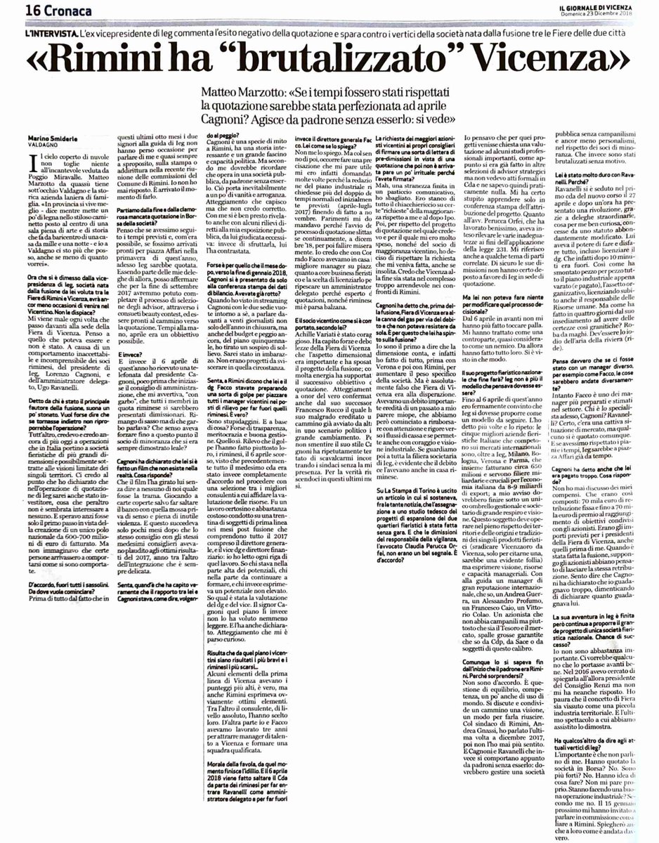 Matteo Marzotto (@matteomarzotto) on Twitter photo Con <a href="/IEGexpo/">ITALIAN EXHIBITION GROUP</a> abbiamo perso un'occasione...
Al link potete trovare l'anteprima online, l'articolo completo invece su <a href="/GiornaleVicenza/">Il Giornale di Vicenza</a> di oggi, 23 dicembre.
ilgiornaledivicenza.it/territori/vice… Con <a href="/IEGexpo/">ITALIAN EXHIBITION GROUP</a> abbiamo perso un'occasione...
Al link potete trovare l'anteprima online, l'articolo completo invece su <a href="/GiornaleVicenza/">Il Giornale di Vicenza</a> di oggi, 23 dicembre.
ilgiornaledivicenza.it/territori/vice…