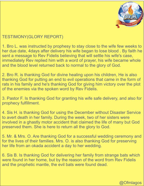 ofmlagos's tweet photo. GLORY REPORT
 #PropheticandCelebrationService
 #WithRevFidelisAyemoba
 #OFMLagos #TheWealthyPlace
 #MonthoftheEndTime https://t.co/Ocla9NANLt