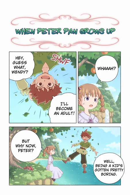 "When Peter Pan Grows Up" 
#manga #comic #webcomic #PeterPan 