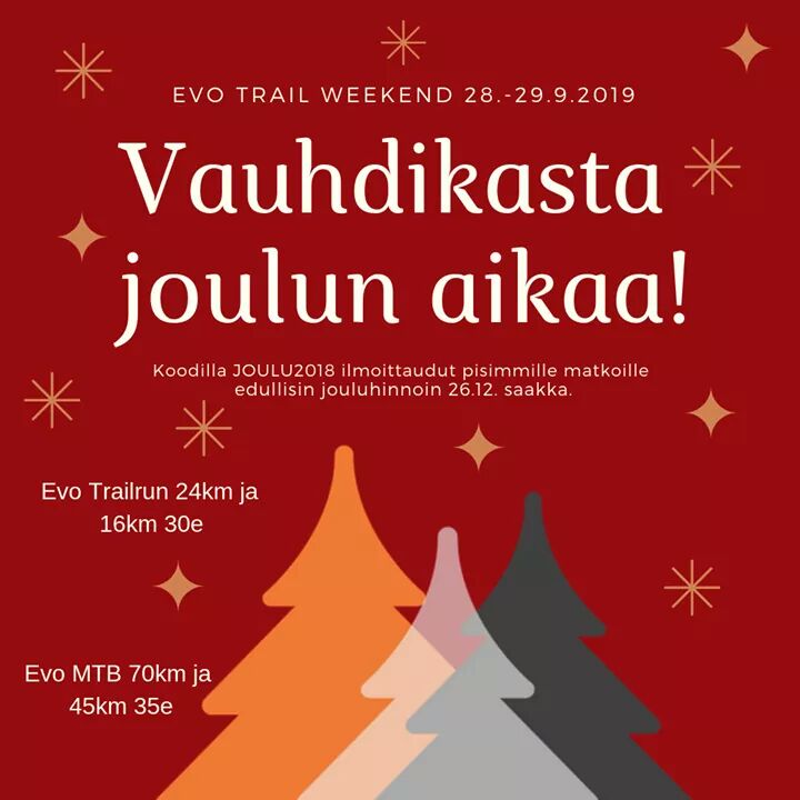 EvoTrailWeekend's tweet photo. Hyvää ja liikunnallista Joulua. 
#evotrailweekend #trailrun #polkujuoksu #mtbfi #mtb #maastopyöräily #pyöräily #retkeily #evonretkeilyalue https://t.co/cRysvpfHpE