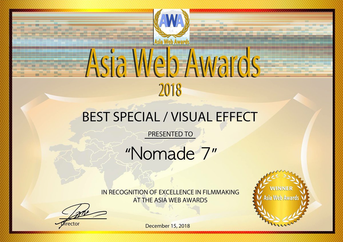 asiawebawards's tweet photo. #Congratulations 2nd edition Asia Web Awards 2018 Award Winner - Best Special Visual Effect #officialselection #asiawebawards #asiawebawards2018 #webseries #webdrama Nomade 7 (Brazil) @livia_pinaud @flaviolangoni #nomade7  #아시아웹어워즈 @renatinharicci https://t.co/RxUleeZtC1