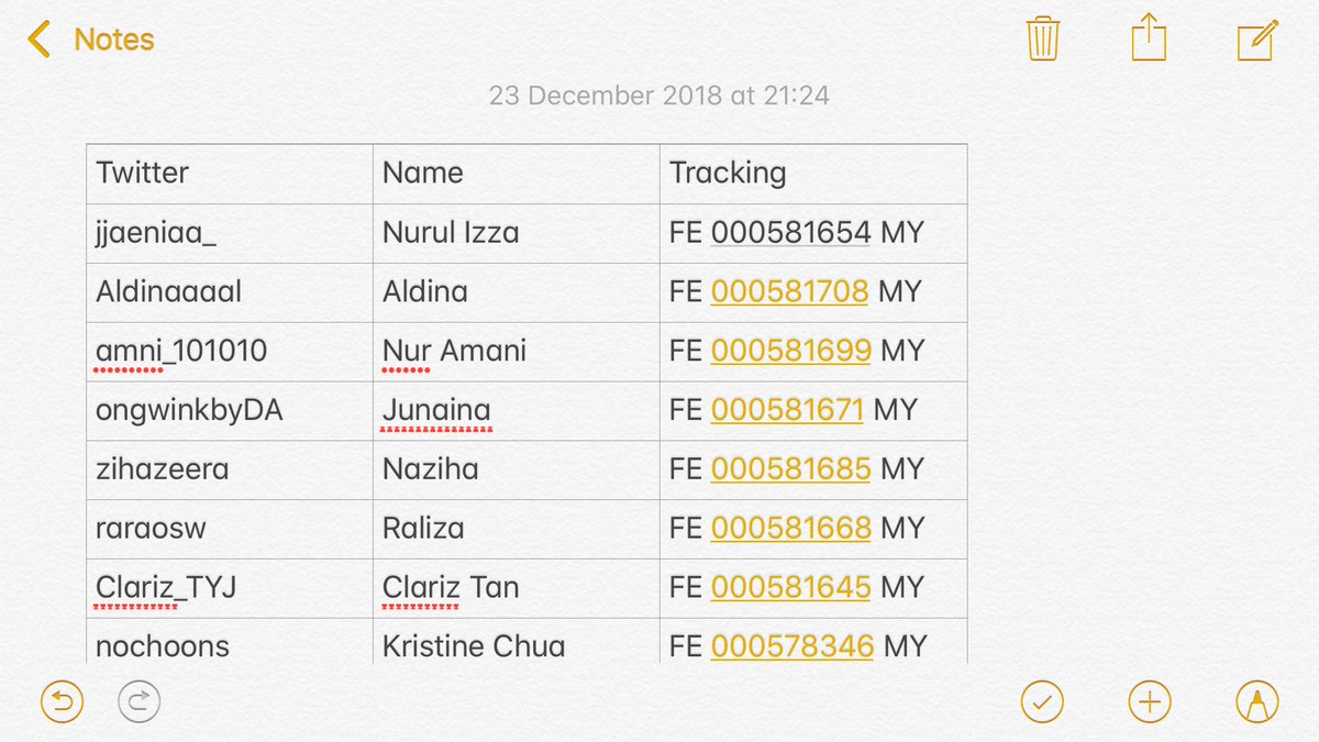 Jayn On Twitter 1st Batch Tracking No For Postage Sorry Late Guys Here Is The Tracking No Really Sorry For My Bad Wrapping Skill Doin It For Last Min Hopefully Y All Get