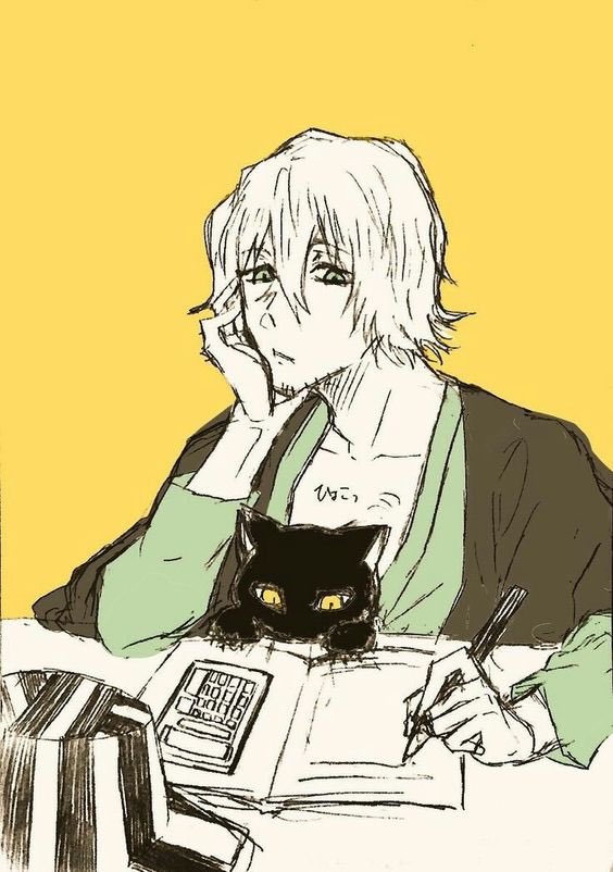 VoltageOverload's tweet image. She’s staring at @AnOddSupport work while sitting on his lap.