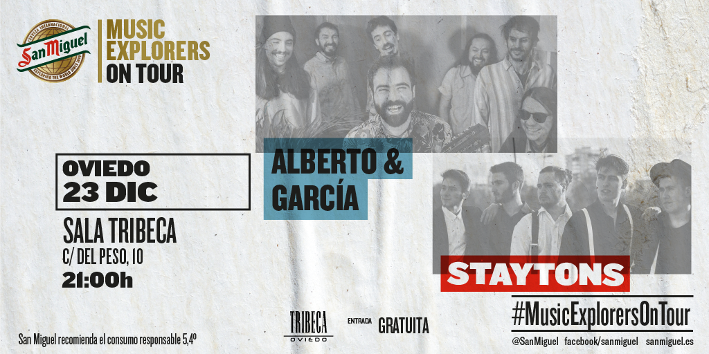 staytonsband's tweet photo. Despedimos el año a golpe de guitarra, y contamos con @AlbertoyGarcia y con todos vosotros para la fiesta final. Esta noche en Tribeca a las 21:00h con entrada libre.
@SanMiguel
#SMMEOnTour
#MusicExplorersOnTour
@ep_management
#BoomerangDiscos
#Singularity
#StayStaytons https://t.co/5rnoPd09rO