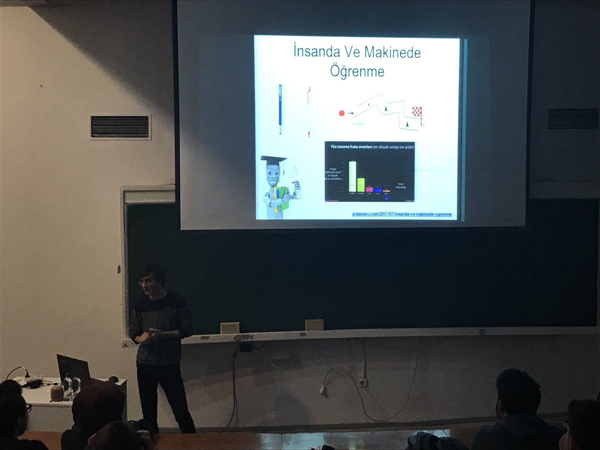 odtu_p's tweet image. Bugün 17 yaşında bir lise öğrencisi ODTÜ’de yapay zeka anlattı. #robotalks