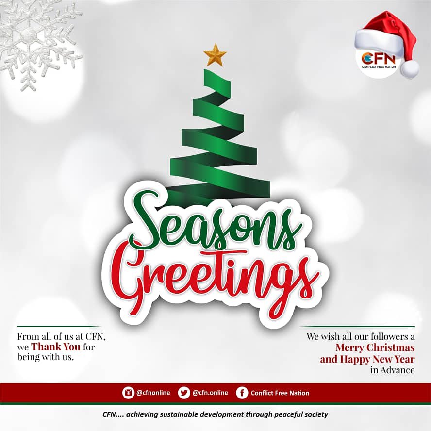 akintola_lukmon's tweet photo. From all of us at CFN, we wish all our followers a fruitful 2019. With heartfelt gratitude, we appreciate you for the support all through 2018. Let's do more in 2018

#2018Memory #teamCFN #Peace #Goal16 #SDGs https://t.co/XcGdcnATTG