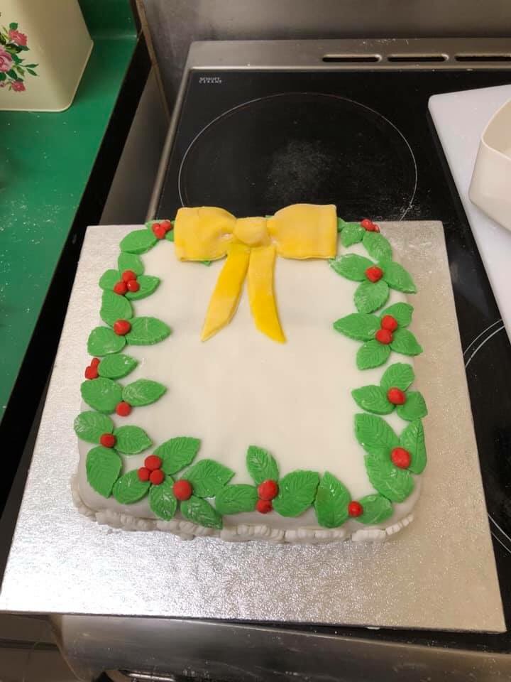 Merry Christmas from Griffin Ward. Here is the Christmas cake made by patients and staff! #maryberrywho #recovery #mentalhealth #merrychristmas