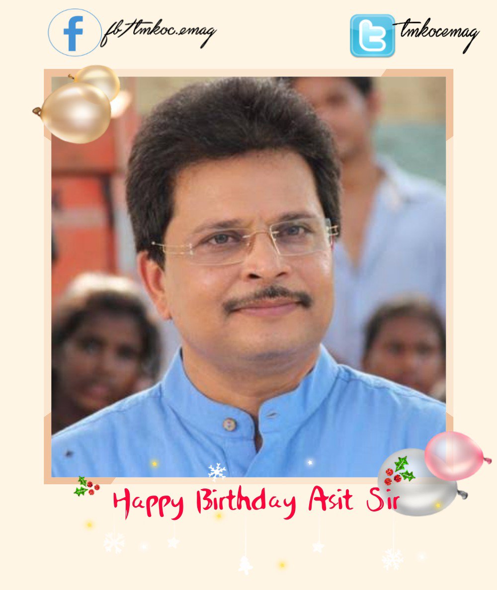 tmkocemag's tweet photo. Wishing the man with a funny bone who has been making us laugh with ulta chasma @AsitKumarrModi sir a happy birthday https://t.co/Hv3hSVXODQ