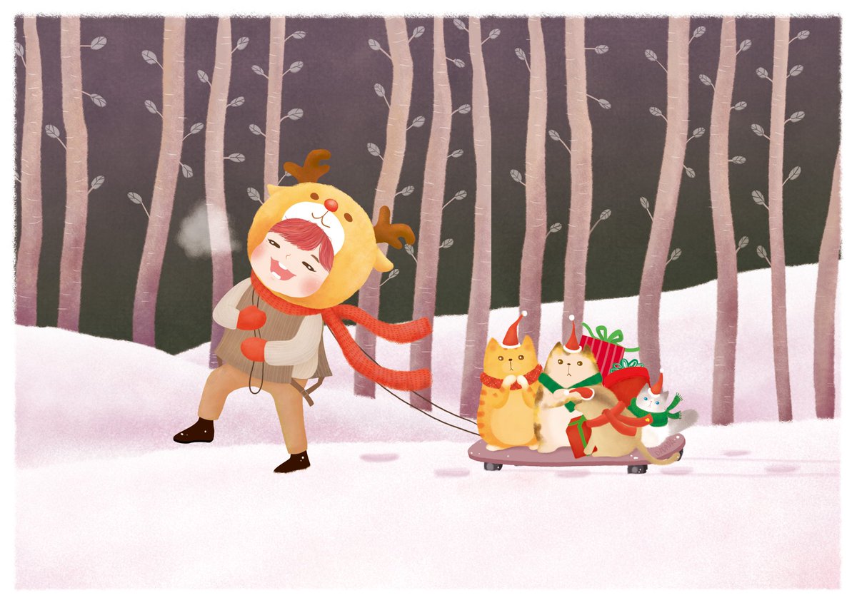 thisisDADADA's tweet photo. 녤돌프와 고양이산타😸🐱🐥🐈 녜리크리스마스🎄 #강다니엘 #팬아트 #KangDaniel #FANART #WANNAONE https://t.co/zkdaCyBhPP