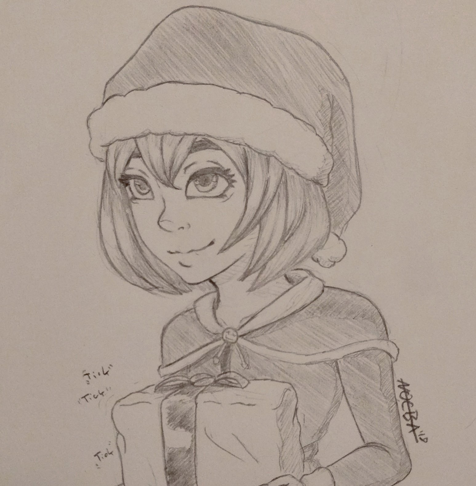 How to Draw Anime Christmas Santa Hat Girl  AnimeOutline