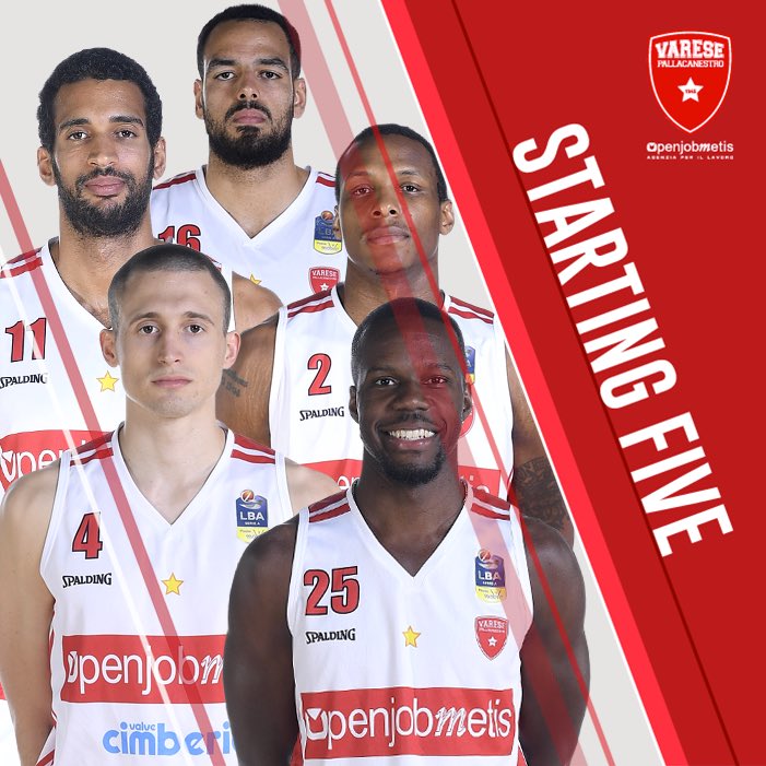 PallVarese's tweet image. 🏀 Solo 5⃣ minuti a #MilVar, ecco il quintetto scelto da coach #Caja: #Starting5! 💪 #GOVARESE